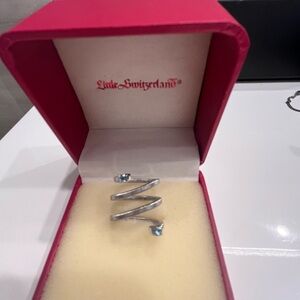 Linde Switzerland Silver Ring with Blue Gems
